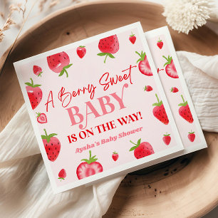 En berry Sweet Baby Strawberry Baby Shower Pappersservett