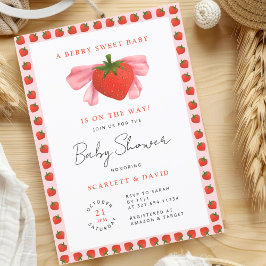 En berry Sweet Girl Snyggt Baby Shower Inbjudningar