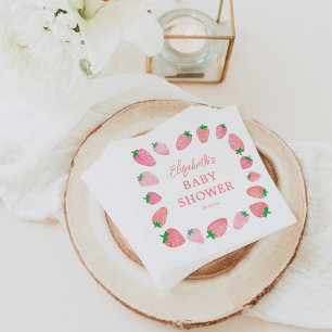 En berry Sweet Strawberry Baby Shower Pappersservett