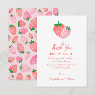 En berry Sweet Strawberry Baby Shower Tack Kort