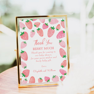 En berry Sweet Strawberry Baby Shower Tack Kort