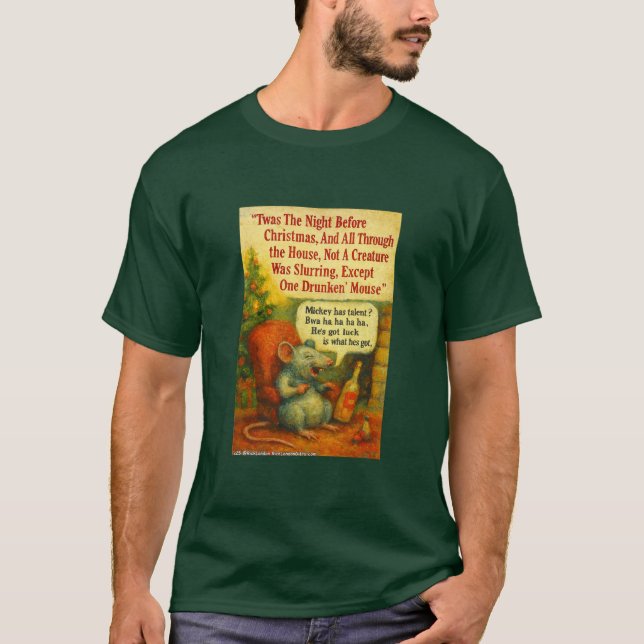 En berusad mus – julkortkaos t shirt (Framsida)