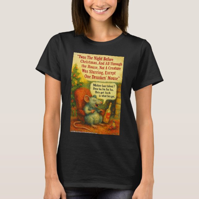 En berusad mus – julkortkaos t shirt (Framsida)