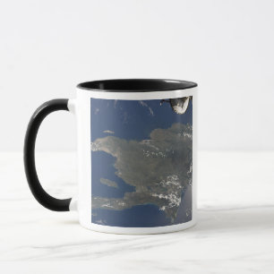 En beskåda av den karibiska ön av Hispaniola Mugg