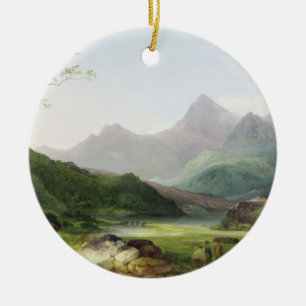 En beskåda av Snowdon från capelen Curig, 1787 Julgransprydnad Keramik