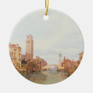 En beskåda av Verona, 1848 (olja på kanfas) Julgransprydnad Keramik