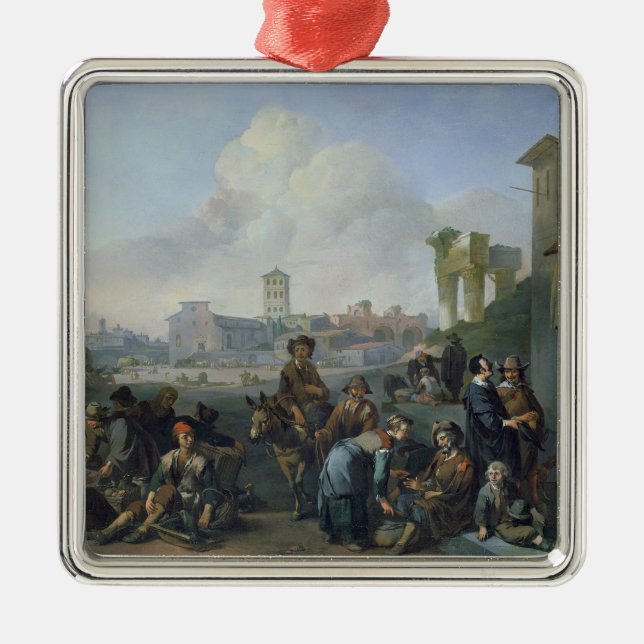 En beskåda i Rome, 1668 Julgransprydnad Metall (Framsidan)