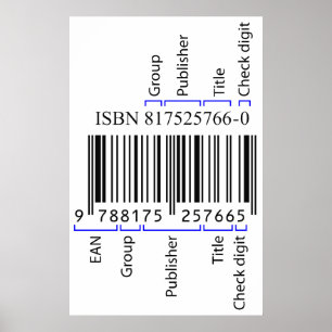 En beskrivning av Inslag i en ISBN-streckkod Poster