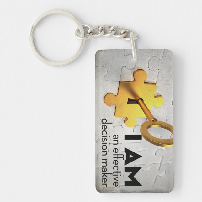 "En beslutsfattare" Motiveringsbekräftelse Nyckelring (Framsidan)