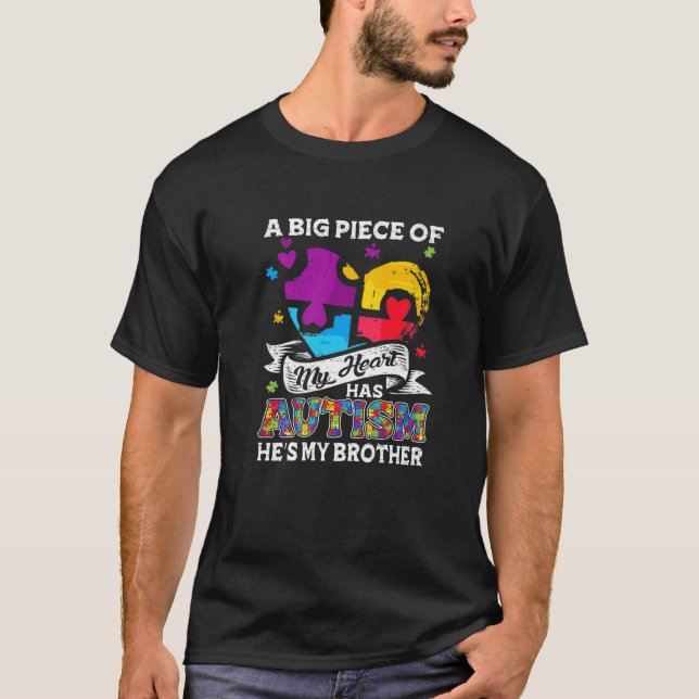En Biet i mitt hjärta har autism min bror T Shirt (Framsida)