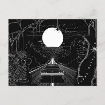 En bil som kör genom skogen och bergen