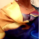 En bild av Gultens lycklighet Sjal<br><div class="desc">Den här vackra chiffonslöjan har en tryckt bild av en grafisk design i gul ros med snurrar av färg. Du kan lägga till ditt namn eller bara ha designen genom att klumpa den här chiffon-scarfen.</div>
