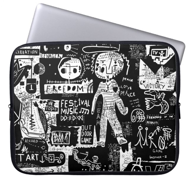 En bild som innehåller flera symboler.stre laptop fodral (Framsidan)