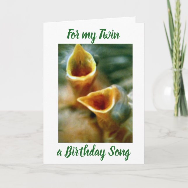 EN BIRTHDAY SÅNG FÖR MIN DEL ***TWIN*** KORT (Framsida)