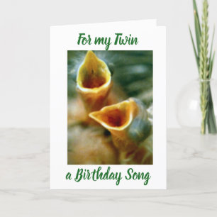 EN BIRTHDAY SÅNG FÖR MIN DEL ***TWIN*** KORT
