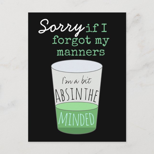 En bit absinthe-tänkande vykort (Framsida)