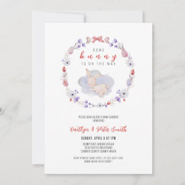 En bit är på väg, babyskor inbjudningar