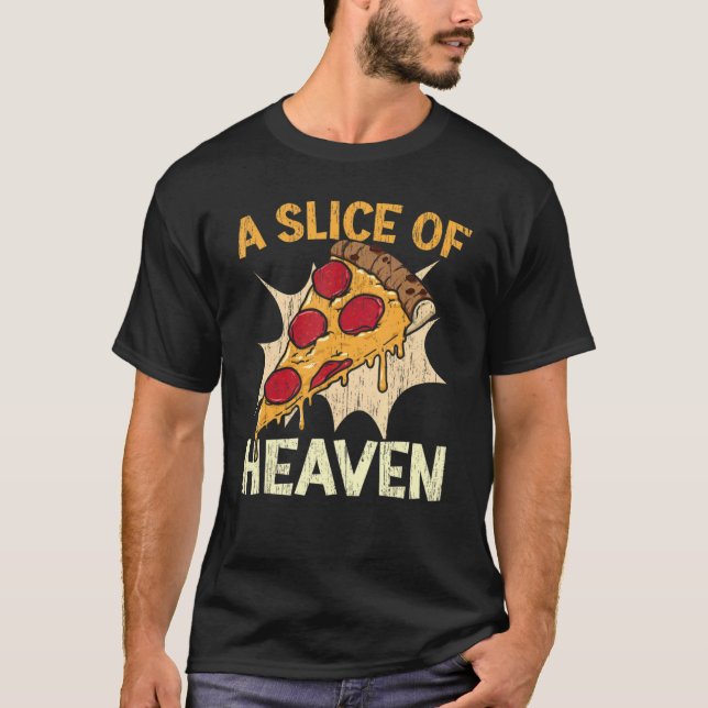 En bit av Heaven Pizza Italia Food Pizza Eater T Shirt (Framsida)
