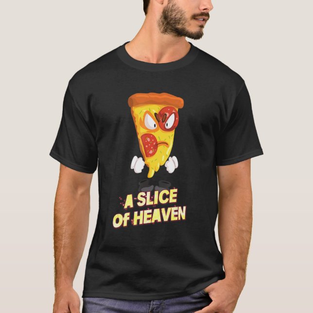En bit av Heaven Pizza Sarcastic Joke Sstickande T Shirt (Framsida)