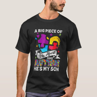 En bit av mitt hjärta har autism min son t shirt
