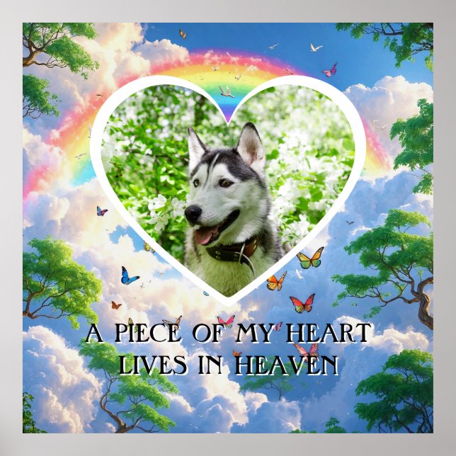 En bit av mitt hjärta lever i himlen Hundminne Poster (Framsidan)
