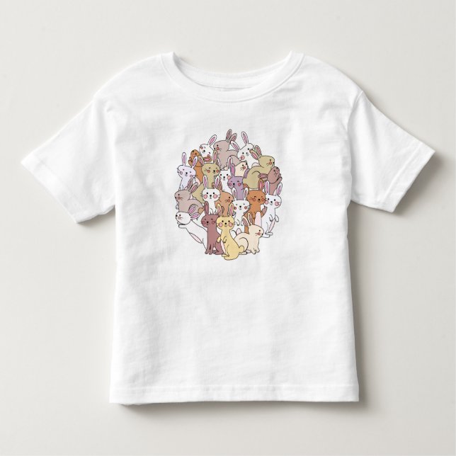 En bit Bunnies! Cute Barn Påsk T Shirt (Framsida)