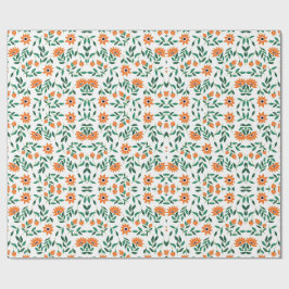 En bit inpackningspapper med blommönster presentpapper
