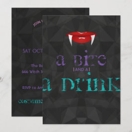 En bit och en drink Vuxen Halloween-fest inbjudan