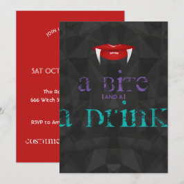 En bit och en drink Vuxna Halloween-fest inbjudan