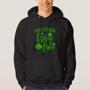 En bit vin St Patricks Outfit för Vin Drin Hoodie