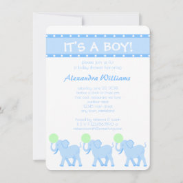 En blå cirkus-babyn visar sin gosse inbjudningar