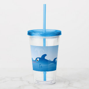 En blå delfin take away mugg