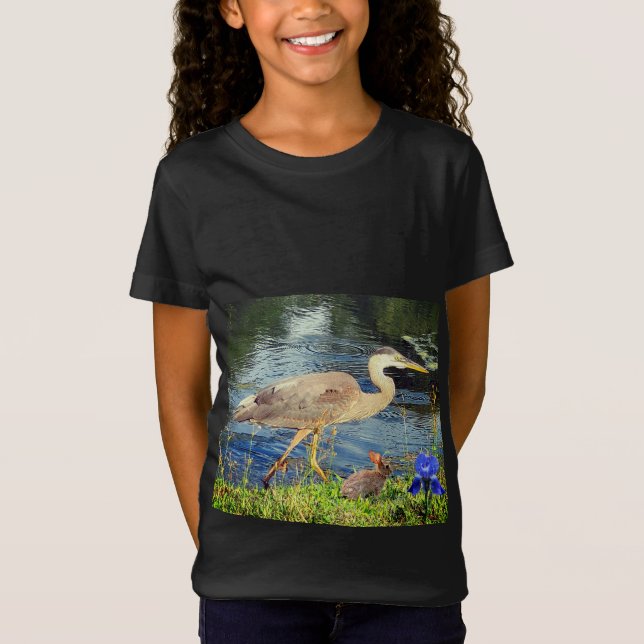 En blå heron t shirt (Framsida)
