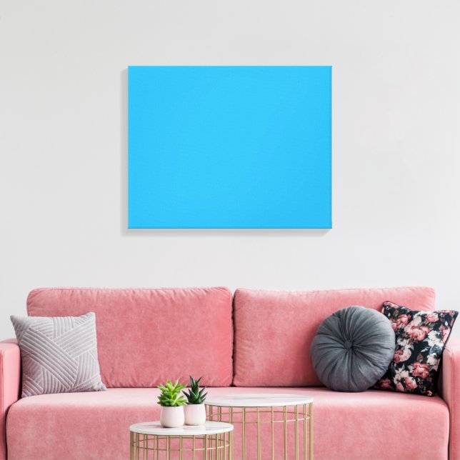 En blå kvadrat med en vit gräns, som visar canvastryck (Insitu (Vardagsrum))