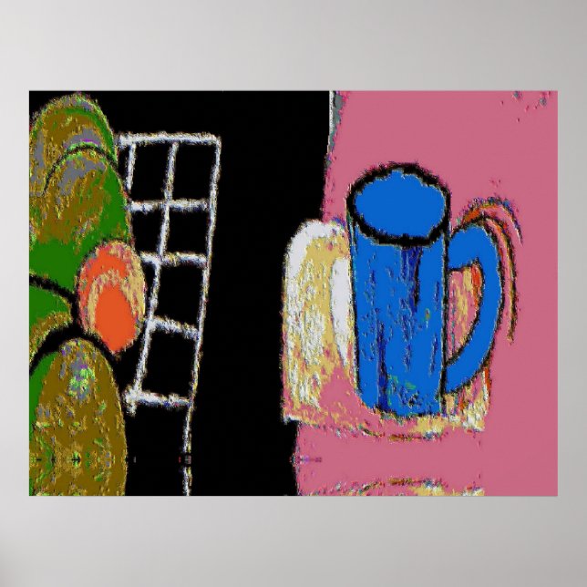 En blå Mugg Poster (Framsidan)