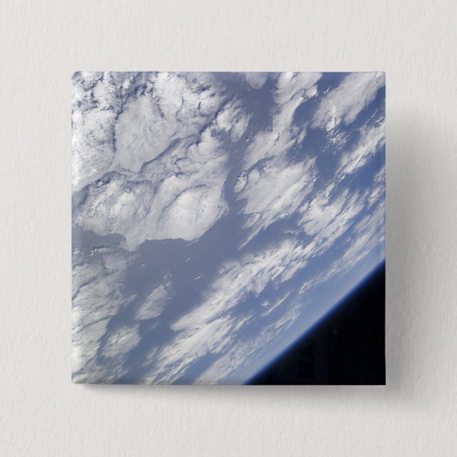 En blå och vit del av jorden knapp (Framsida)