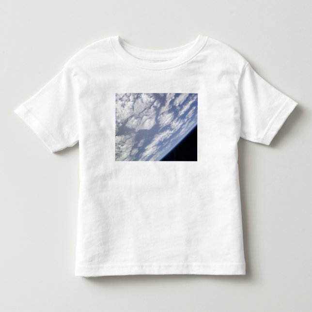 En blå och vit del av jorden tee shirt (Framsida)