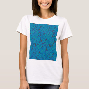 En blå papper med ett kreativ konst mönster t shirt