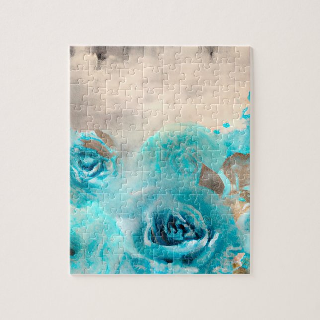 En blå shabby chic efemär designserie 7 pussel (Vertikal)