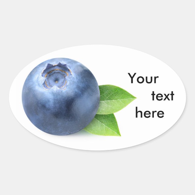 En blåbär ovalt klistermärke (Framsida)