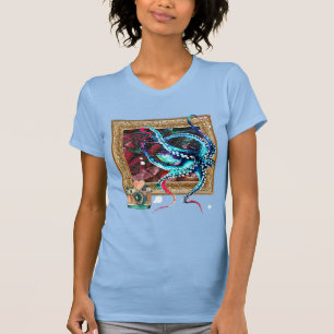 En bläckfisk, en kamera och en Mörk Karta T Shirt