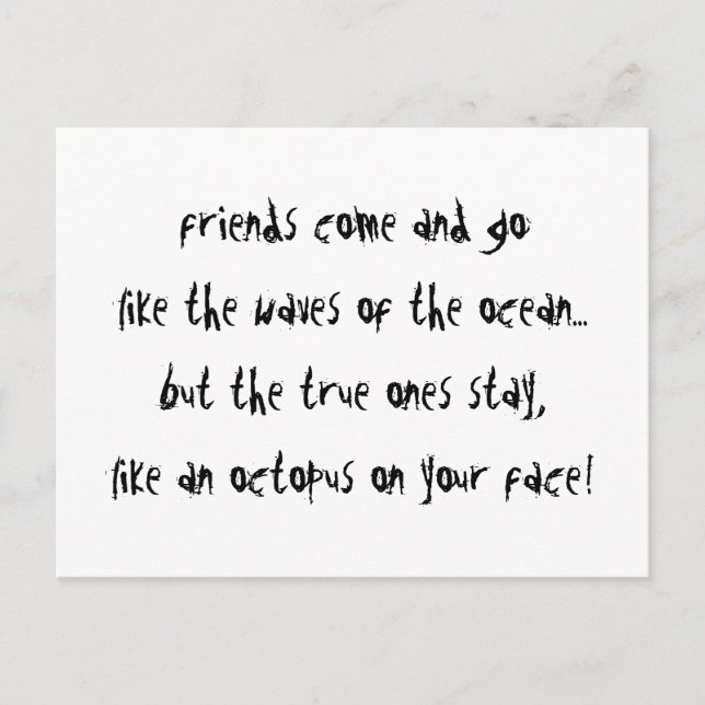 "En bläckfisk på din Ansikte" Vykort (Framsida)