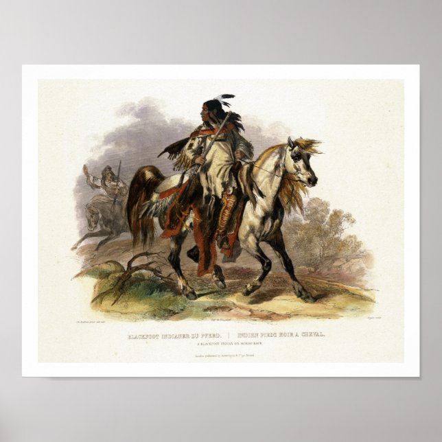 En Blackfoot-indian på Horseback, 19 från Vol Poster (Framsidan)