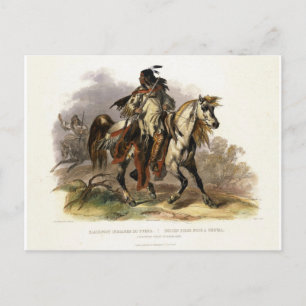 En Blackfoot-indian på Horseback, 19 från Vol Vykort