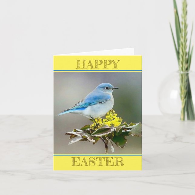 En blåfågel om våren kort (Framsida)