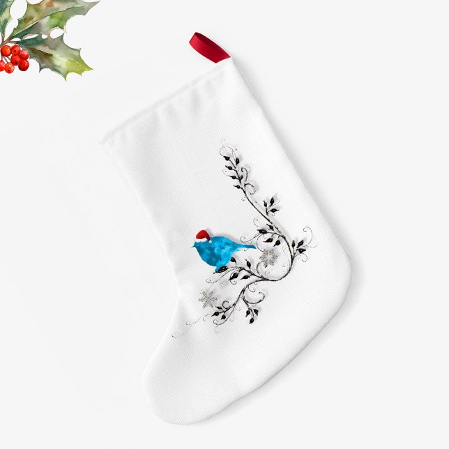 En blåfågeljul liten julstrumpa (Skapare uppladdad)