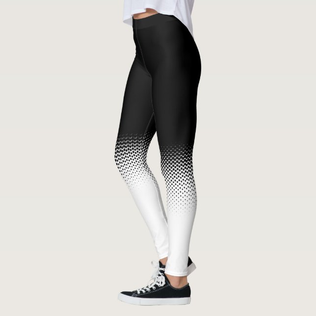 en blanco y negro con lunares leggings (Vänster)