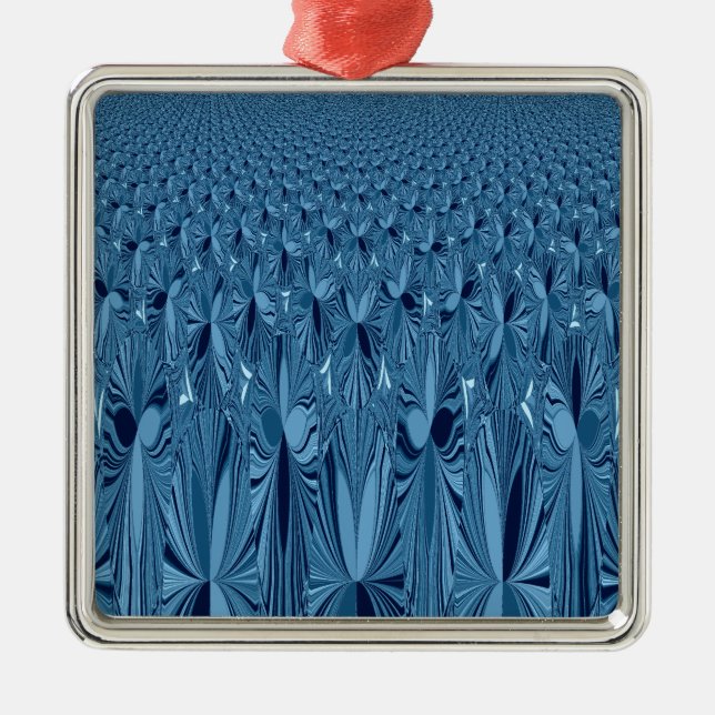 En blandning av blå julgransprydnad metall (Framsidan)