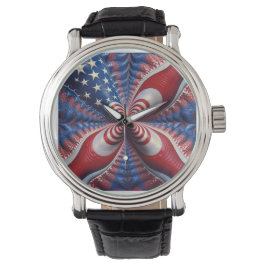 En blandning av den amerikanska Flagga och ett frä Armbandsur