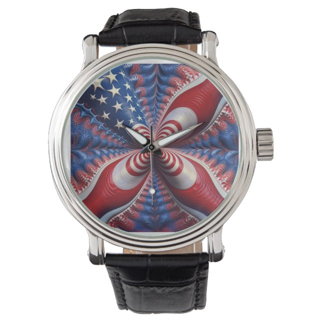 En blandning av den amerikanska Flagga och ett frä Armbandsur (Framsida)